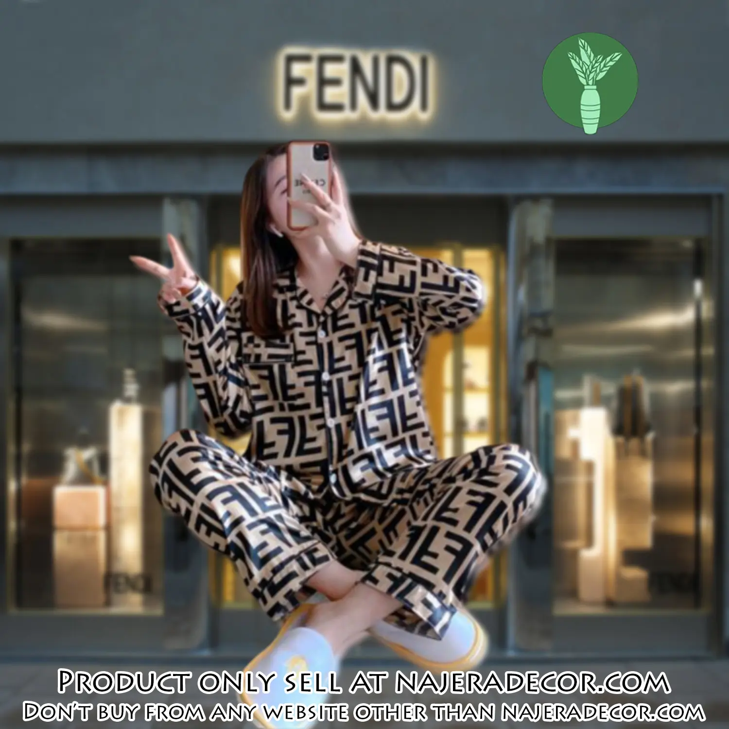 Trending luxury fashion fendi satin pajama set pjs1046 njr3813918